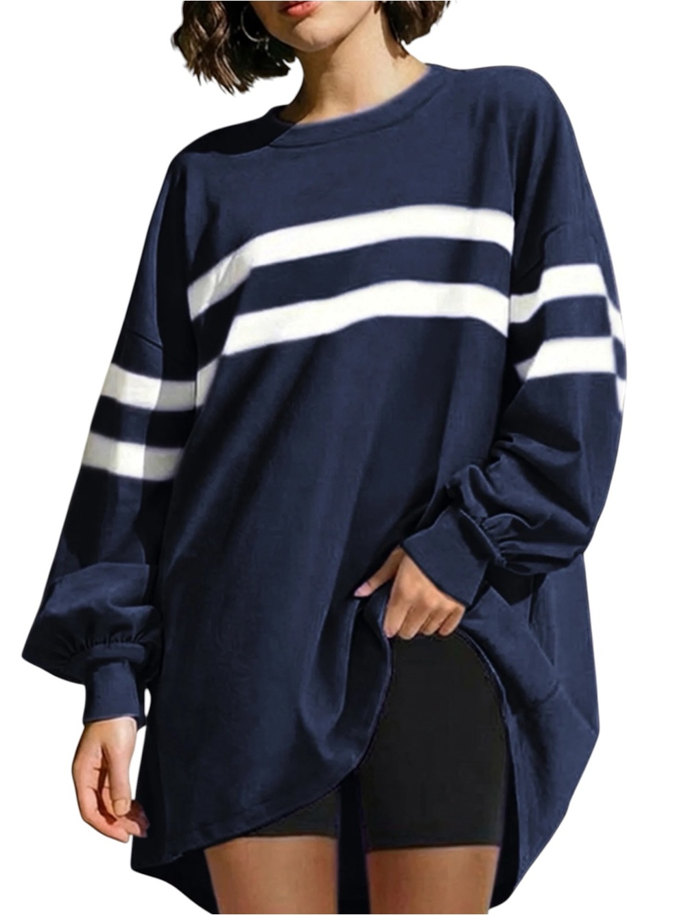 Free People Movement Oversized Blue Pullover Sweater Size XL